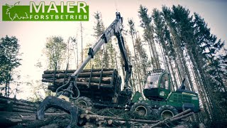 Forstbetrieb Maier  Forstarbeiten  Harvester  Rückezug  Rottne John Deere  Niederbayern [upl. by Ashlie]