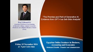 Online Seminar by Professor Edward Li “The Promise and Peril of Generative AI Evidence from GPT4” [upl. by Reivilo]