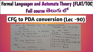 CFG to PDA conversion  equivalence between context free grammar and pushdown automata [upl. by Yrotciv]