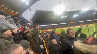 Ruben Neves Goal v Leicester with Wolves Fans Celebrations [upl. by Neelrihs]