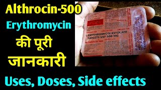 Althrocin 500 tablets uses and side effects in hindi Erythromycin tablet althrocin 250 althrocin [upl. by Ytirev729]