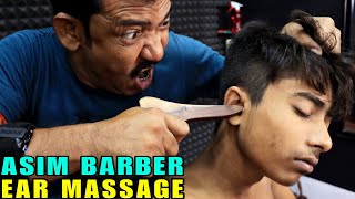 Satisfying Ear Massage by Asim Barber  Head Massage amp Hair Cracking  Loud Neck Cracking  ASMR [upl. by Karina]