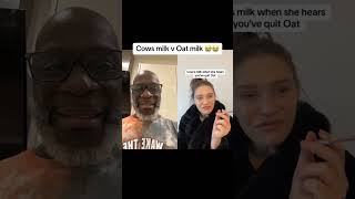 Cows Milk vs Oat Milk 😆😆 33 eddieabbew abbewcrew [upl. by Shena]