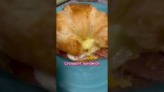 Delicious Croissant Sandwich For Breakfast  Luncheon Meat eggs and cheese [upl. by Yzdnil]