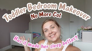 Toddler Room makeover for our almost 2 year old  No more cot Has she slept betterSee description [upl. by Noissap]