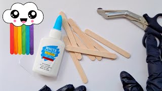 Popsicle Stick Crafts How To Make Popsicle Rainbow Cloud [upl. by Eecyac]