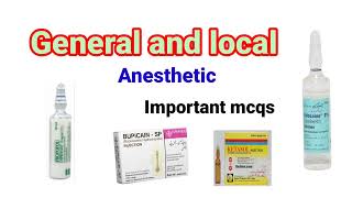 General and local Anaesthetic  important mcqs anaesthesiawithbabar2576 [upl. by Eillime953]