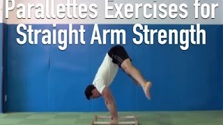 Parallettes Exercises for Straight Arm Strength [upl. by Etnomal]