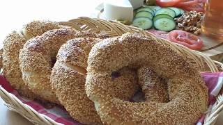 Turkish Simit Recipe،Turkeys Famous Street foodTurkse sesam Bagelطرز تهیه سمیت ترکیSufraسفره [upl. by Suolekcin789]