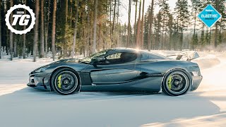 RIMAC NEVERA DRIFTING ON ICE 1888bhp £2million Electric Hypercar  No Grip  Top Gear [upl. by Neerihs]