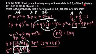 Population genetics and ABO allele frequency problem [upl. by Valerian]