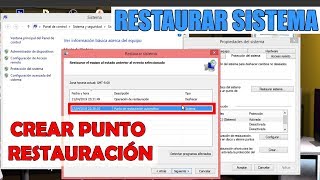 Crear Punto de Restauración para Solucionar Pantalla Azul en Windows 7 8 y 10  RESTAURAR SISTEMA [upl. by Firestone59]