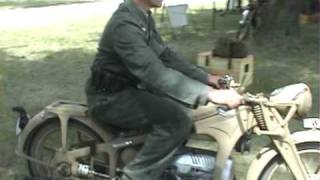 Original WWII GERMAN Zundapp Motorcycle in Action [upl. by Ainitsirhc]