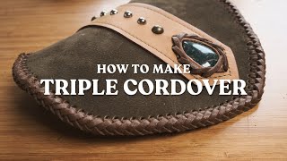 How to Make Triple Cordover Leather Lacing [upl. by Cirtemed]