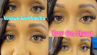 Colored Contacts For Dark Brown Eyes Lets Try Them On  ft ICOICE [upl. by Wyck]