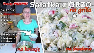 Sałatka z makaronem ORZO🍚  Szybka sałatka na imprezę i kolacje  Przepis na sos do sałatki❓ [upl. by Bowles]