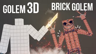 Brick Golem vs Golem 3D  People Playground 1213 [upl. by Gratt333]