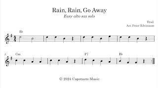 Rain Rain Go Away  Alto sax sheet music  Easy alto sax songs for beginners [upl. by Edyth]