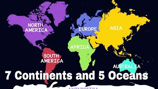 7 Continents and 5 Oceans of the World  Geography for Kids  Educational Videos  The openbook [upl. by Dolph376]