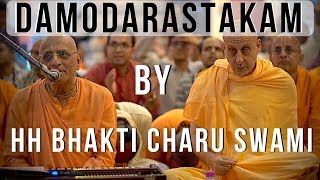 Damodarastakam by HH Bhakti Charu Swami with HH Radhanath Swami at ISKCON Noida [upl. by Assilla]