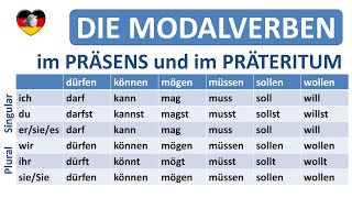 Deutsch lernen die Modalverben  Präsens  PräteritumGerman modal verbs in simple present  past [upl. by Dazhehs]