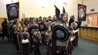 2014 Scalloway Fire Festival  Jarls Squad singing own song at NAFC [upl. by Ahsetel]