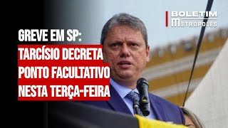 Greve em SP Tarcísio decreta ponto facultativo nesta terçafeira [upl. by Daisie]