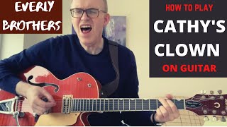 Cathys Clown Guitar Lesson  ALL the GUITAR parts but VERY BEGINNER FRIENDLY [upl. by Colt]