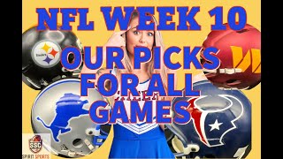 NFL WEEK 10 ALL GAME PICKS [upl. by Anidualc]