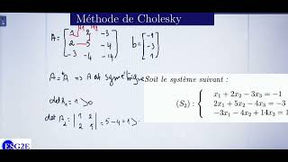 Méthode de Cholesky résolution des systèmes linéaires [upl. by Janella329]