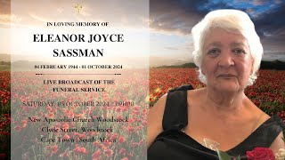 LIVE BROADCAST  FUNERAL SERVICE OF ELEANOR JOYCE SASSMAN  SATURDAY 05 OCTOBER 2024  09H00 [upl. by Attecnoc]