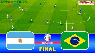 ARGENTINA vs BRAZIL  Copa America 2024 Final  Full Match All Goals  PES Gameplay PC FL 24 [upl. by Aivekal]