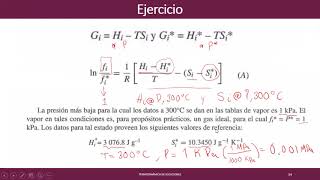 Ejercicio Cálculo de la fugacidad del agua usando tablas [upl. by Aeirdna]