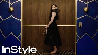 Mackenzie Foy  2020 Golden Globes Elevator  InStyle  shorts [upl. by Silda54]