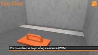 Shower Drain Waterproofing  Easy Drain Water Protection System  WPS English [upl. by Ketty]