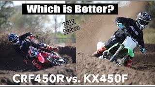 2019 Kawasaki KX450F vs 2019 Honda CRF450R Works Edition [upl. by Inele]