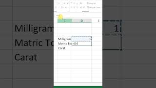 Convert Milligram into Metric Tonne in Microsoft Excel msexcel metricton excel shorts [upl. by Vevina53]