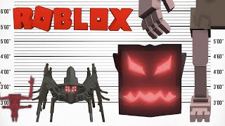 Roblox Size Comparison  Biggest Monsters of Roblox  Satisfying Video [upl. by Costa]