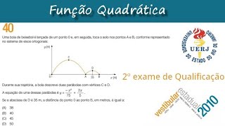 Função Quadrática Vestibular UERJ vestibularuerj [upl. by Marijn779]