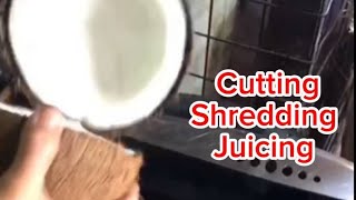 🟢 CUTTING SHREDDING amp JUICING Coconut  ASMR [upl. by Cimah]