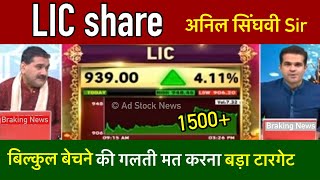 LIC share news today anil singhvi  Lic share target  Lic share news [upl. by Pare]