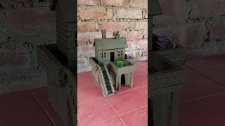 Beautiful miniature mud house making with clay  clayhouse mudhouse craft [upl. by Merri]