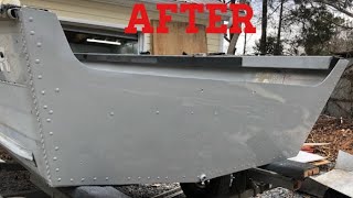 TRACKER BOAT TRANSOM OUTER SKIN REPAIR PART 2 [upl. by Asilrak]