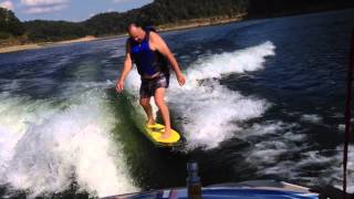 62 Year Old Wake Surfing BEST Beginner Wakesurf Board [upl. by Enitsirt861]