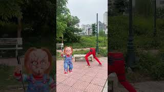 Deadpool ran to find his feet and kicked Chucky away spideylife [upl. by Mareah668]