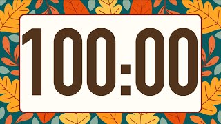 100 Minute Fun Fall Leaves Timer Warm Harp Alarm at End No Music [upl. by Akihsan]