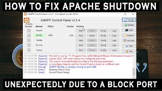 How To Fix Error Apache shutdown unexpectedly This may be due to a blocked port missing  in 2023 [upl. by Nelon]