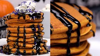 Pumpkin Pancakes  DIY Halloween Recipe Videos  Fun Food Ideas by So Yummy [upl. by Aneeg604]