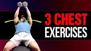 The ONLY 3 Chest Exercises You Need To Build Muscle Dumbbells Only [upl. by Lynnea]