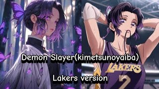 Demon slayer characters lakers versionanimedemonslayerlakerskimetsunoyaibademonslayeredit [upl. by Alidis]